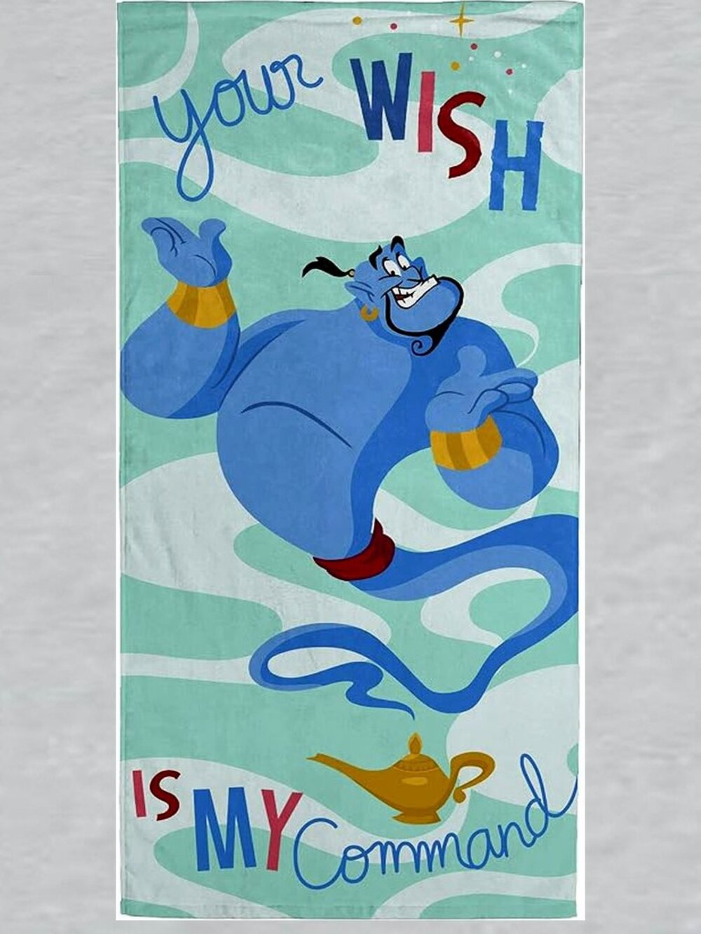 Aladdin Genie Beach Towel Measures 28 x 58 in